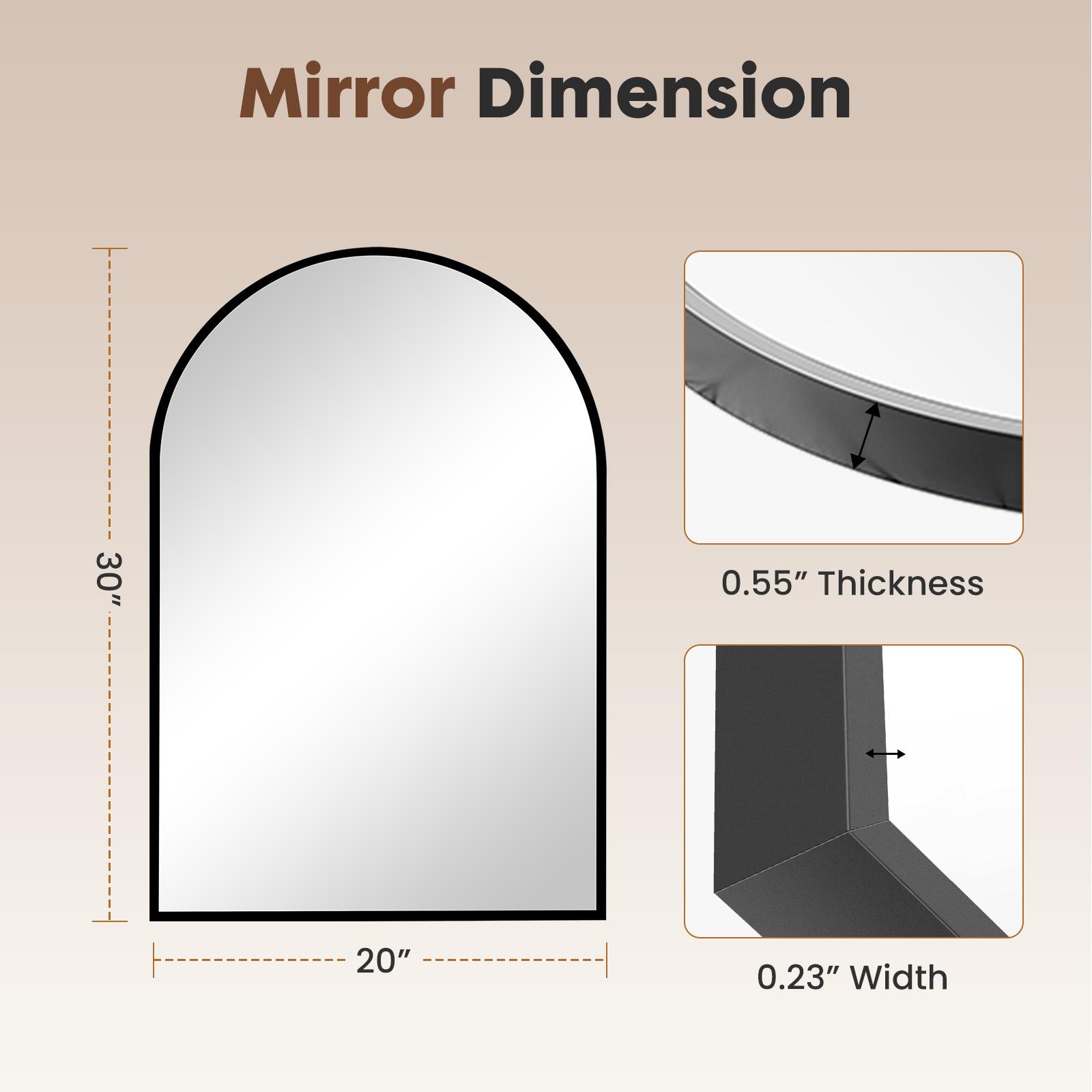 Arched Anti-Fog Bathroom Mirror, 30x20 / 35x24 / 37x26 Inch Options, Rustproof Aluminum Frame, HD Explosion-Proof Glass, Elegant Wall Mirror for Entryway, Living Room, Cafe (Golden/Black) | #HomeDecor