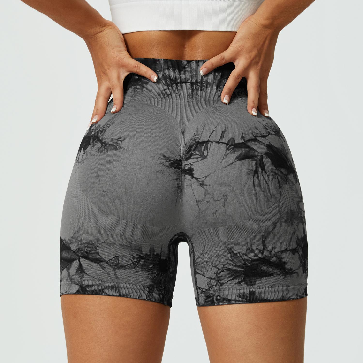 NcmRyu Women's Tie-Dye Booty-Lifting Shorts - Buttery Soft 4-Way Stretch Anti-Roll Waistband Breathable Activewear Yoga Gym Streetwear women