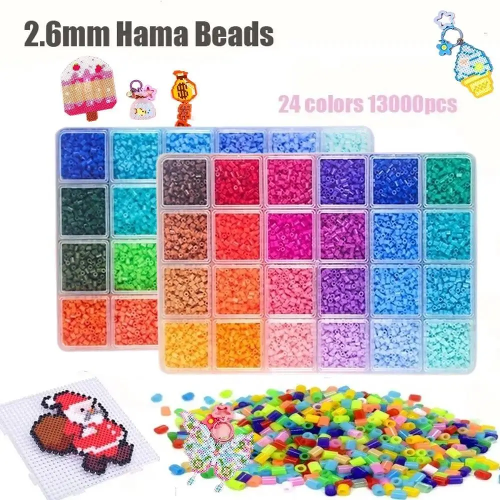 2026 New hot item   2.6mm Perler Hama Beads Kit DIY Make Puzzle Premium Small Bean 3D Puzzle Beads 24Colors Handmade Crafts Decor Hama Beads Box