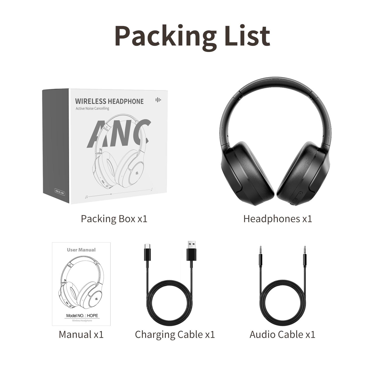 Wireless Bluetooth Headphones, Foldable Active Noise Canceling Headphones, Hi-Res Audio, 70 Hours Battery Life, Foldable Design, Lightweight and Portable, with Microphone for iOS/PC/Android, Ideal for Home Office, Business Trips  #TikTokShopHolidayHaul