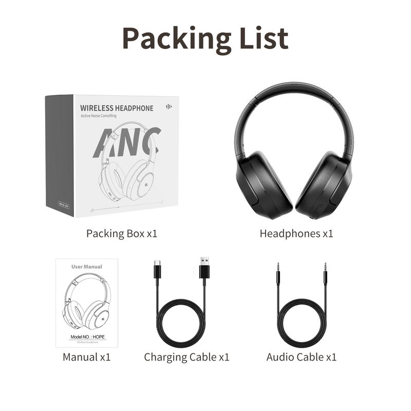 Wireless Bluetooth Headphones, Foldable Active Noise Canceling Headphones, Hi-Res Audio, 70 Hours Battery Life, Foldable Design, Lightweight and Portable, with Microphone for iOS/PC/Android, Ideal for Home Office, Business Trips  #TikTokShopHolidayHaul