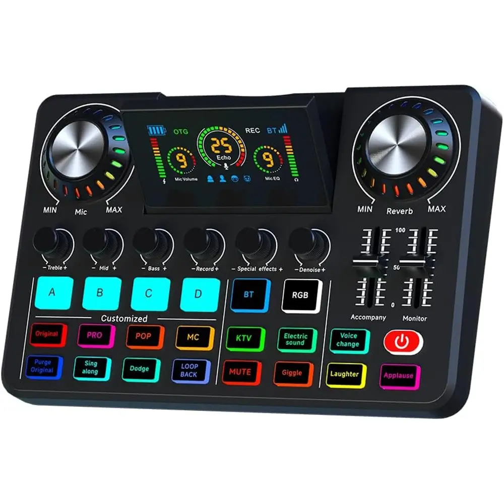 F668 Beginners Gaming Audio Mixer OTG 3D Folding Screen Console PC