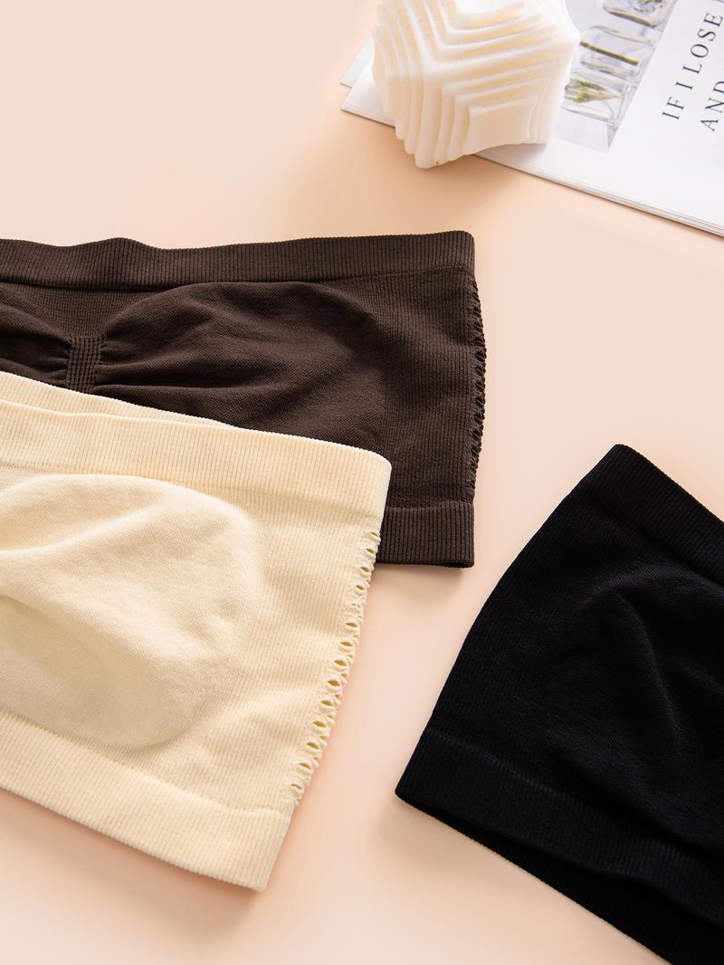 Women's Ruched Wireless Bandeau Bra, Breathable Comfy Bra, Minimalist Hollow Out Push Up Lingerie Top, Strapless Bra, Underwear, Bralette Lingerie for Women, Bras for Women, Lingerie for All Seasons