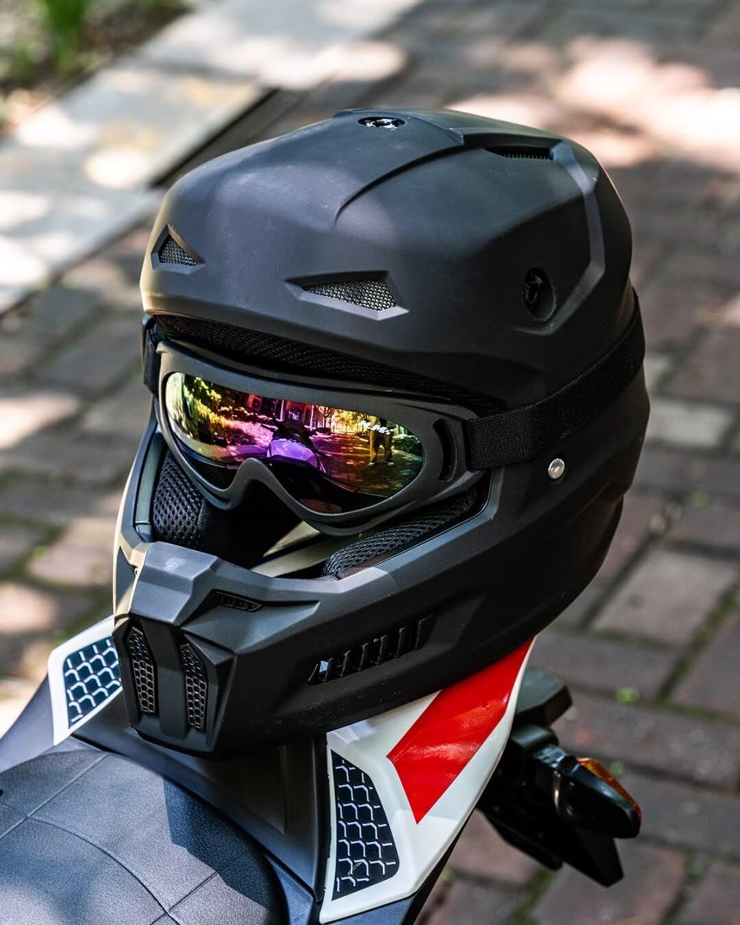 Youth Dirt Bike Helmets Kids ATV Helmet Motorcross BMX Off Road Motorbike with Goggles Gloves Mask DOT Model MT601Y (Matte Black, Youth-Large)