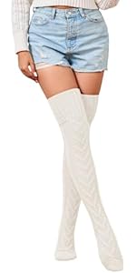 Women's Thigh High Socks Over the Knee Knit Socks, Winter Leg Warmers Stockings Knee High Tube Arctic Fleece Women's Thigh High Socks Over the Knee Knit Socks, Winter Leg Warmers Stockings Knee High Tube Arctic Fleece