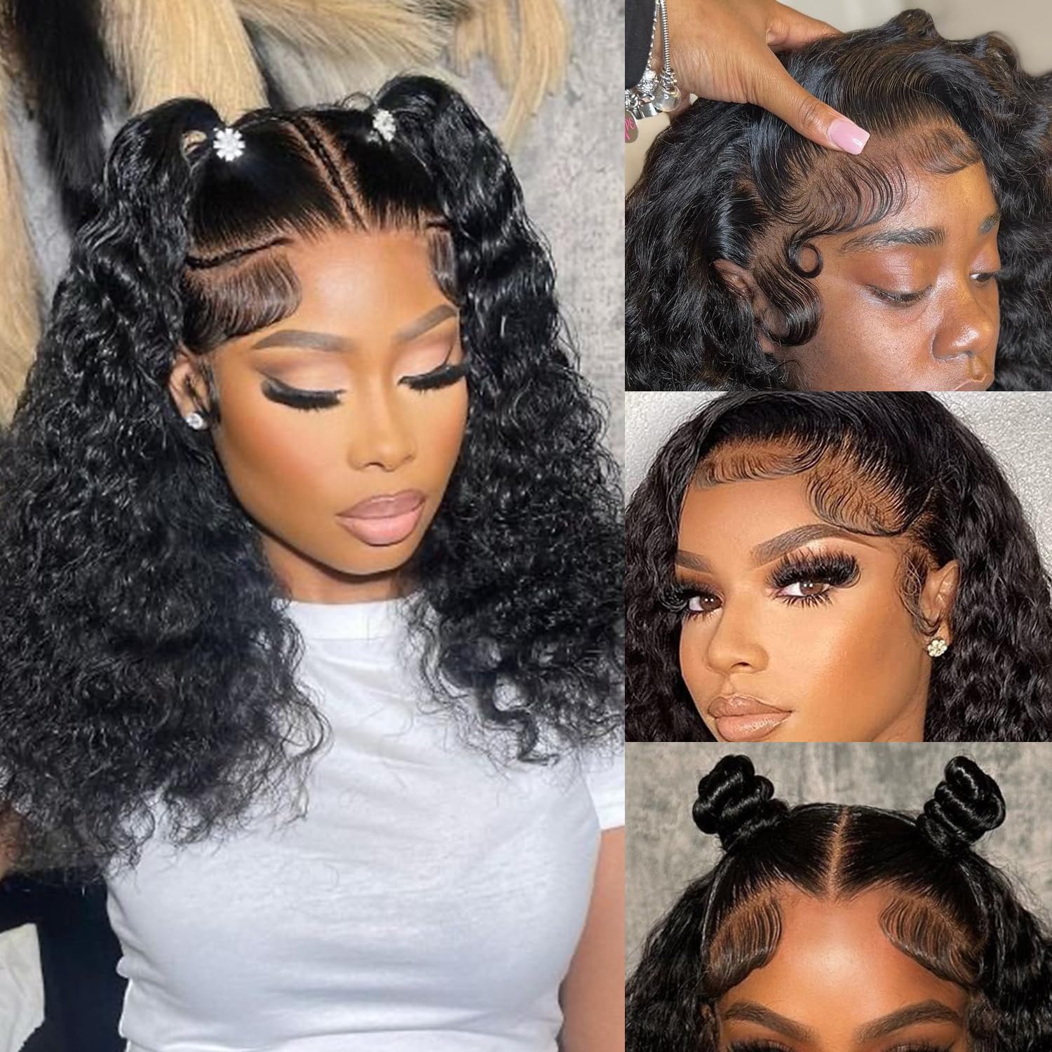 Glueless Staight Short Bob Wig 5x5 Pre Plucked Hairline Pre-Cut  Lace Wig 180% Density HD Transparent Lace Closure Wigs Human Hair for Black Women Short Straight Bob Wigs No Glue Lace Closure Wigs Beginner Friendly Gift for Girlfriend/Wife/FamilySpringtok