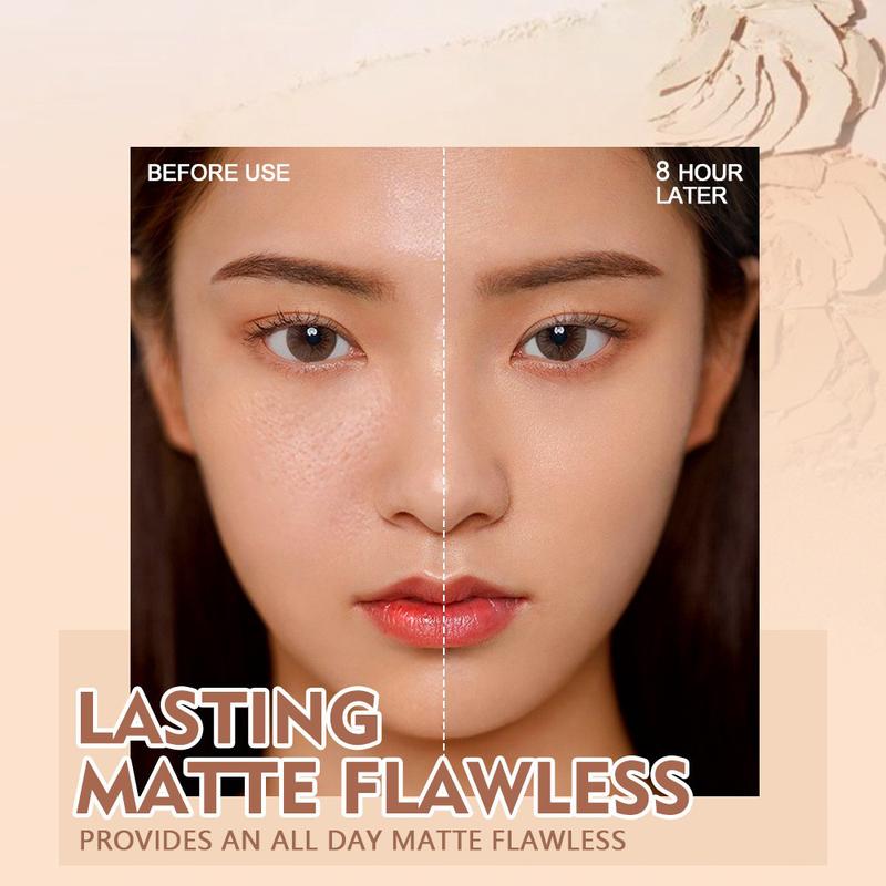 Waterproof Face Powder, Oil Control Face-Pressed Powder, Waterproof Setting Powder, Waterproof Long Lasting Finishing Powder,Summer Oil Control Matte Perfections Pressed Powder