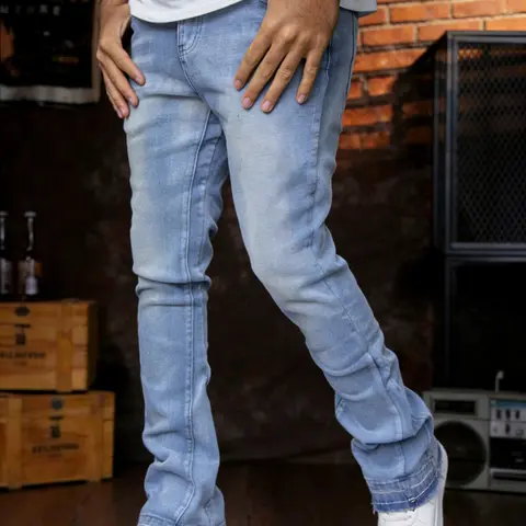 Men’s Slim-Fit Flared Jeans, Stretch Slim-Fit Denim Pants, Vintage Washed Jeans, Y2K Streetwear Style, Suitable for Streetwear and Everyday Wear, Great Gift for Boyfriend or Husband