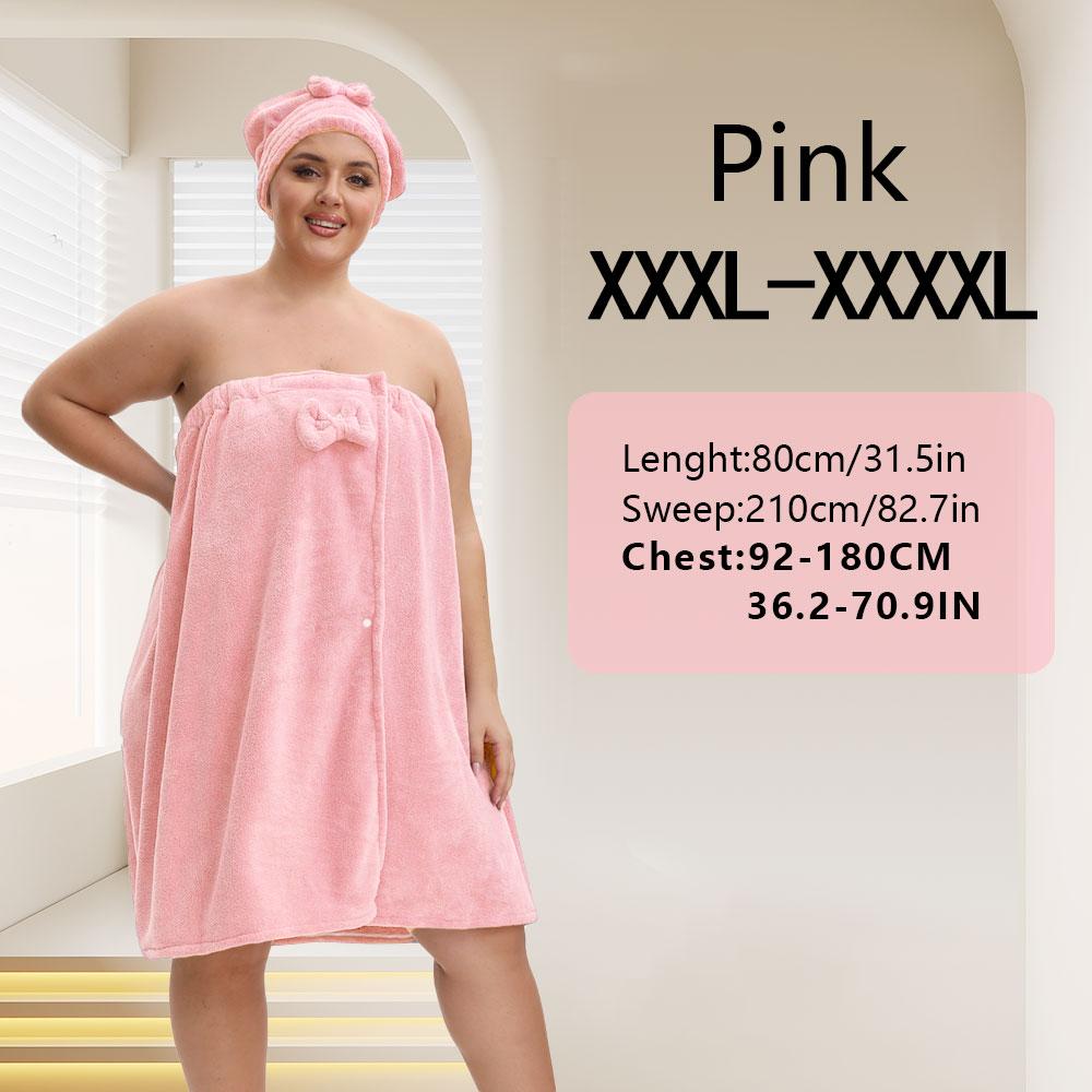Solid Color Bathrobe & Bath Towel Set, Adjustable Shower Cap Included Bathrobe & Bath Towel, Soft Comfortable Bathrobe & Towel for Home Travel Sauna, Bathroom Towel