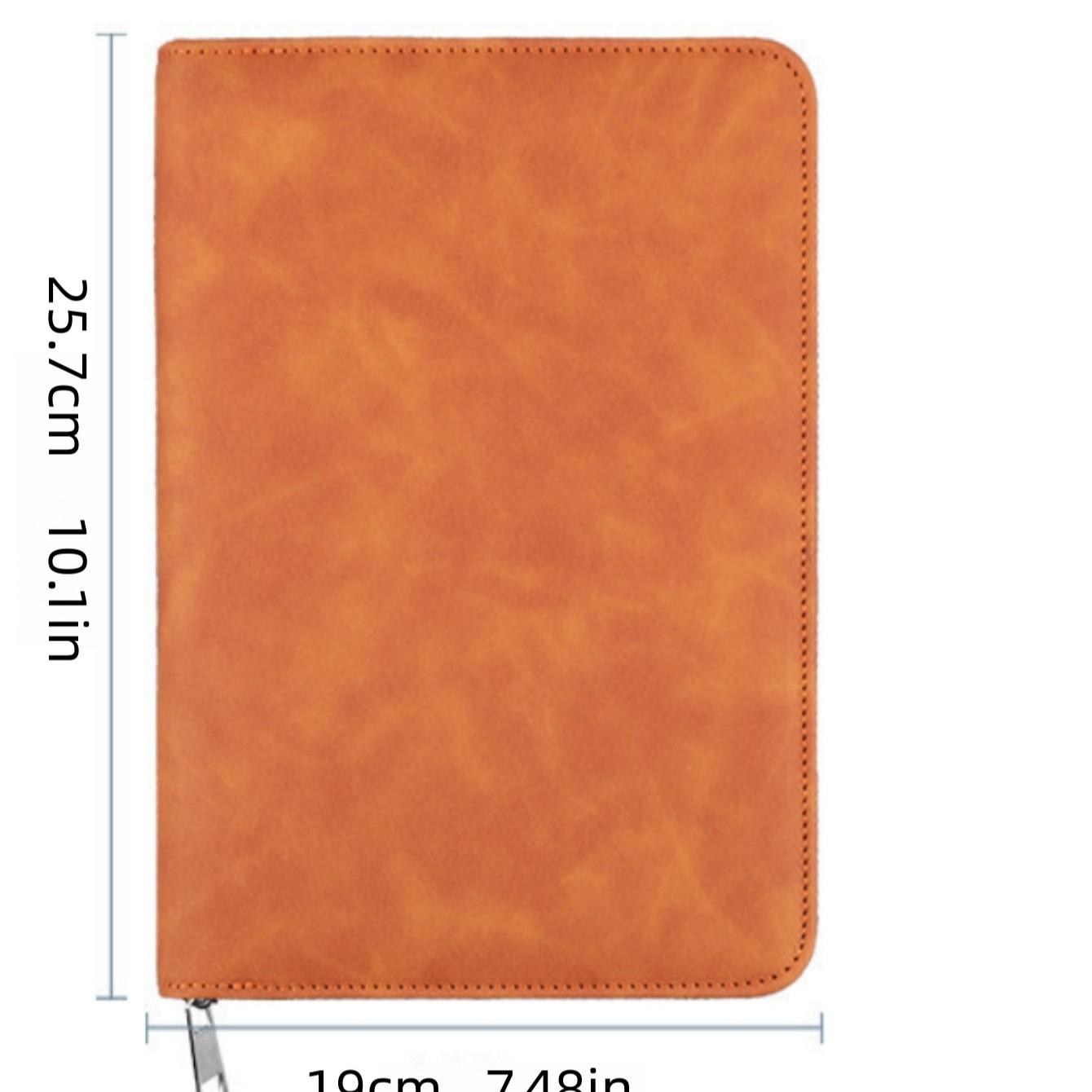 A5 PU Leather Zippered Binder Notebook, Multi-Pocket Organizer Journal, Hardcover Business Planner with Zip Closure for Work, School & Travel