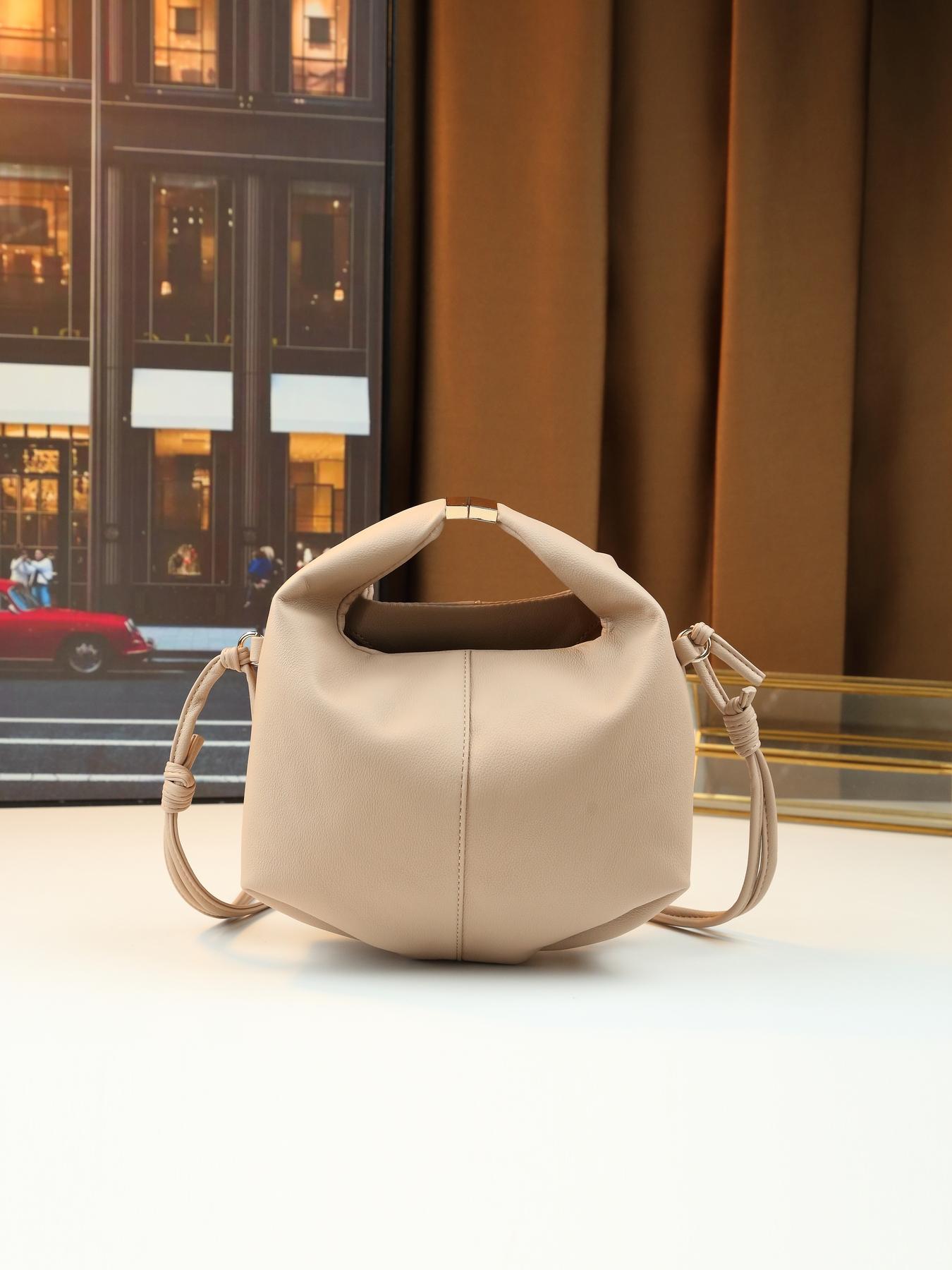 Niche design simple solid color bento bag lychee pattern going out leisure Fashionable Evening Bag shoulder messenger bag dinner bag