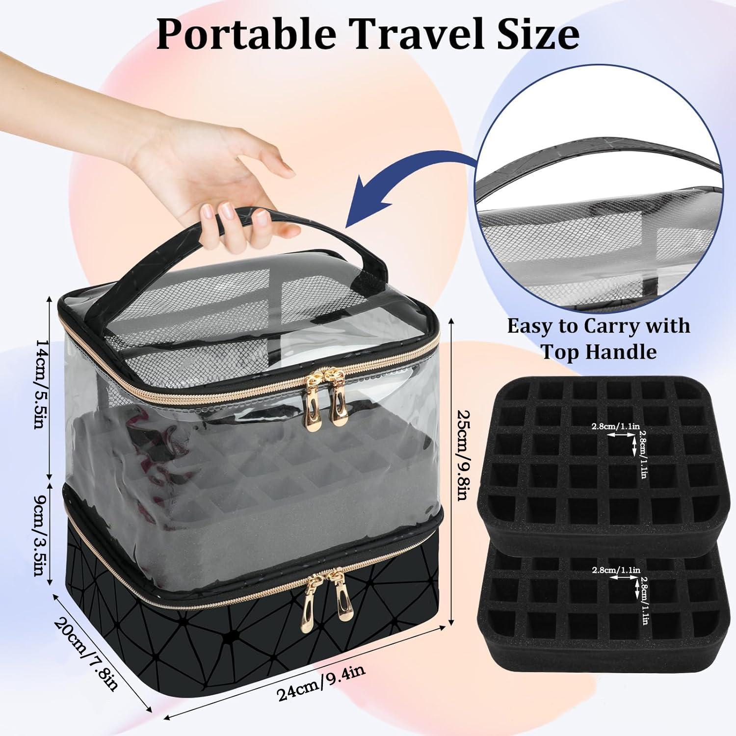 Transparent Nail Polish Storage Box Holds 60 Bottles (15ML), Dual Layer Manicure Organizer, Makeup Organizer Box, Halloween Christmas Gift