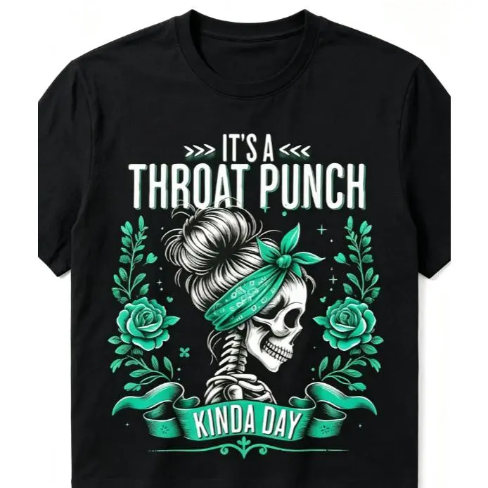 Green Rose Messy Bun Skeleton Vintage Tattoo Style Graphic Short Sleeve T-Shirt, Unisex Summer Vacation Back To School Gothic Art Casual Tops, 100% Pure Cotton Printed Craft Summervibes Tee, Soft Breathable Relaxed Fit everyday outfits