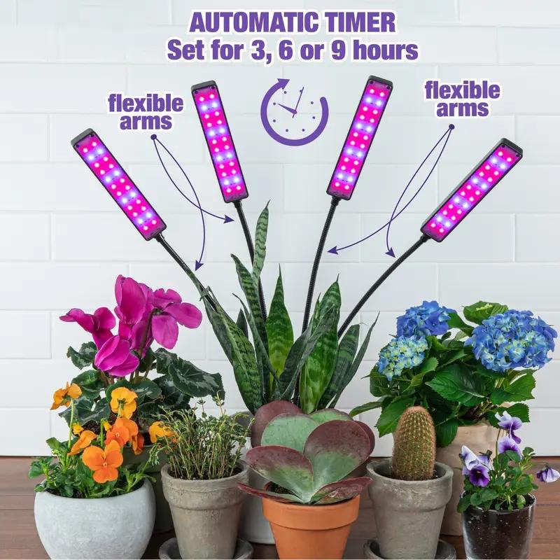 Bionic Grow Light, 2/3/4 Head Adjustable Full Spectrum LED Grow Lamp, with Timer Functionality, Ideal for Indoor Plants Growth Bionic Grow Light, 2/3/4 Head Adjustable Full Spectrum LED Grow Lamp, with Timer Functionality, Ideal for Indoor Plants Growth