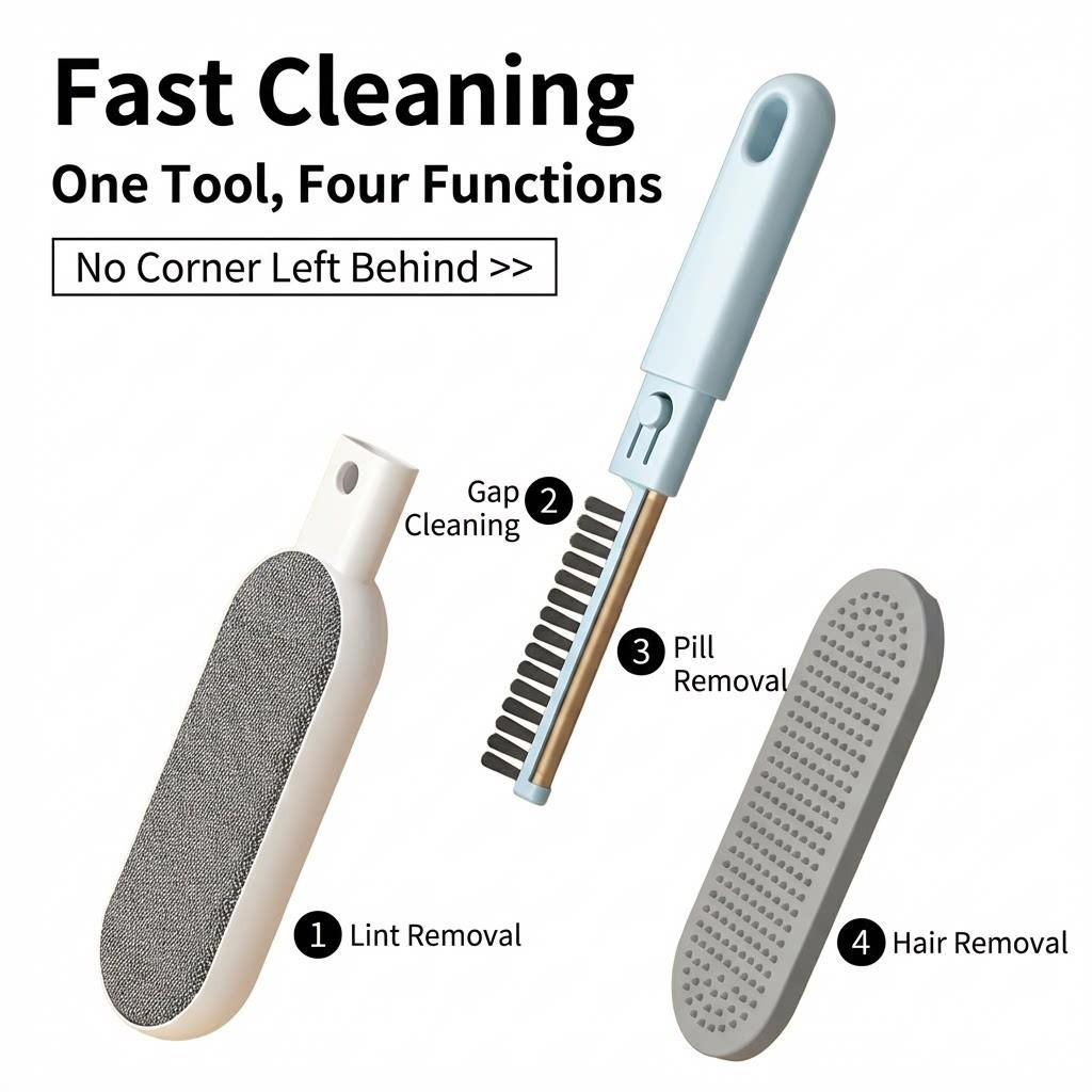 Reusable Lint Remover, 1 Count Double Sided Pet Hair Remover, Manual Static Dust Brush, Durable Pet Hair Removal Tool for Clothes, Sofa, Furniture, Bedding, Carpet