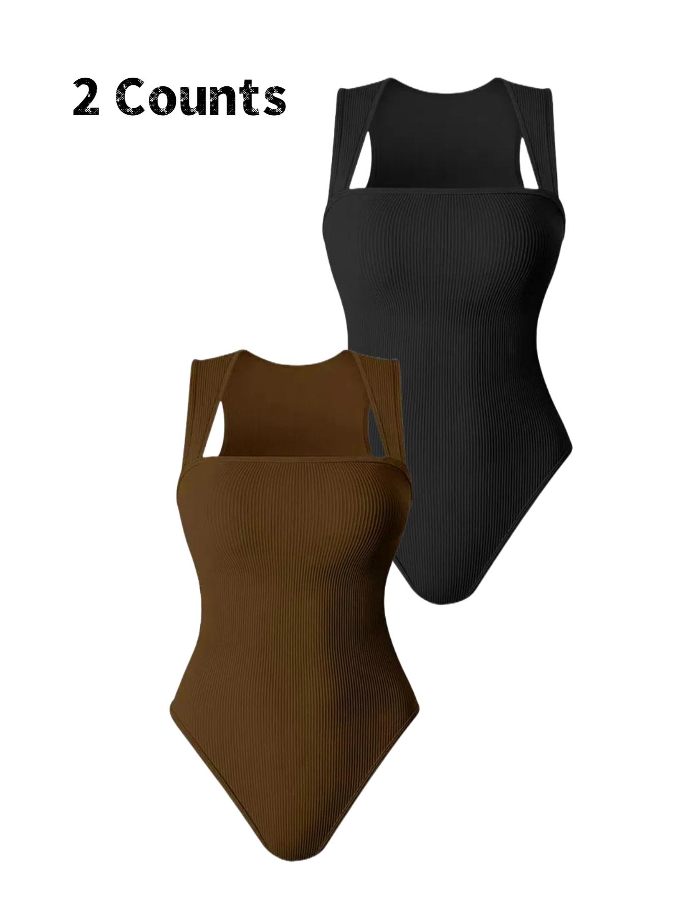 Women's Shapewear Bodysuit, Comfortable Casual Style Tummy Control & Butt Lifting, Daily Wear Crop Compression Shirt, Knitted Slimming Fitness