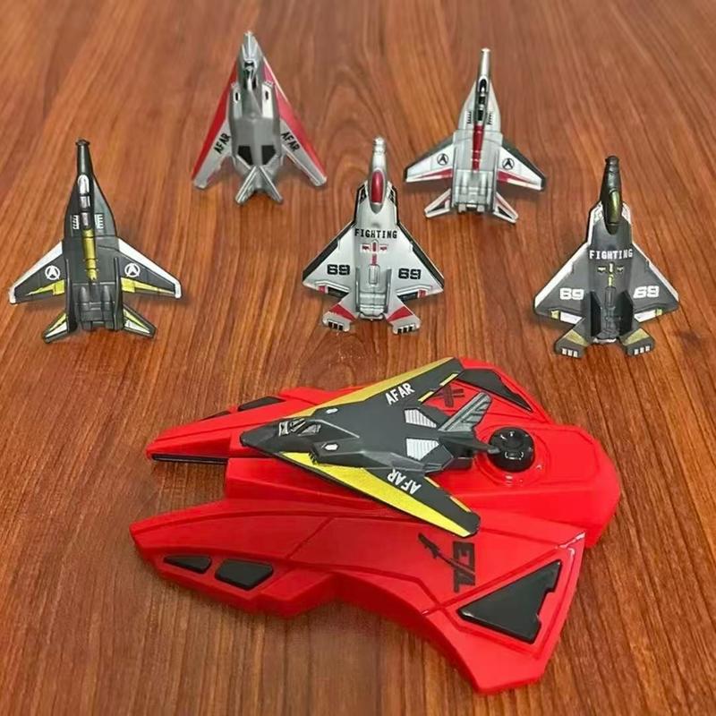 Launchable Flying Toy Manual Launcher Model Military Series, Parent-Child Interaction Dual Player Battle Plane Gift