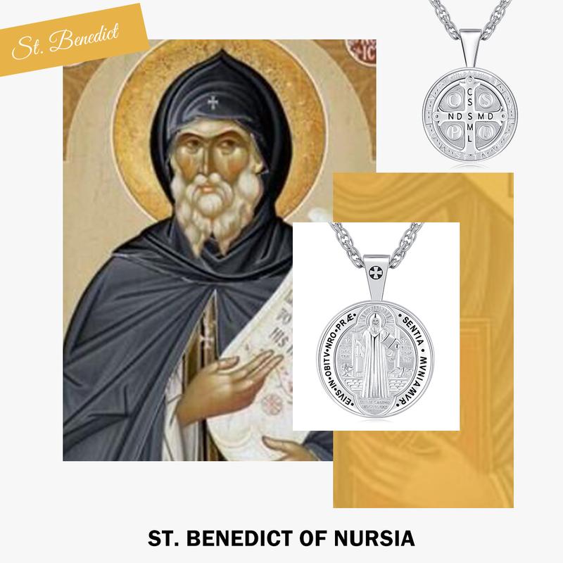 DRINSPER S925 San Benedict Amulet Necklace Sterling Silver Medalla de St Benito Necklace TikTok Shop Black Friday