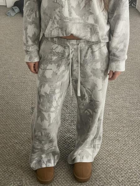 Women's Camo Print Drawstring Loose Fit Straight Leg Sweatpants, Casual Fashion Pants for Daily Wear & Outdoor Activities