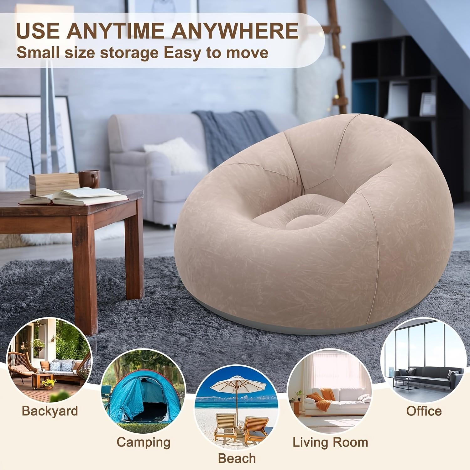 Large Inflatable Sofa Chair, PVC Material Bean Bag Couch, Living Room Furniture, Outdoor Camping Sofa, Comfortable Lazy Lounge Seat