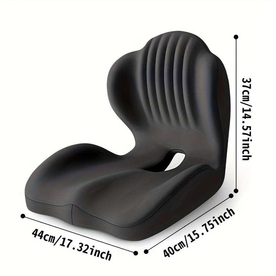 Ergonomic Memory Foam Padded Seat Cushion with Back Support, Tailbone Relief and Lumbar Pillow, Office, Car, Gaming, Wheelchair, Detachable Cover, Medium Firmness
