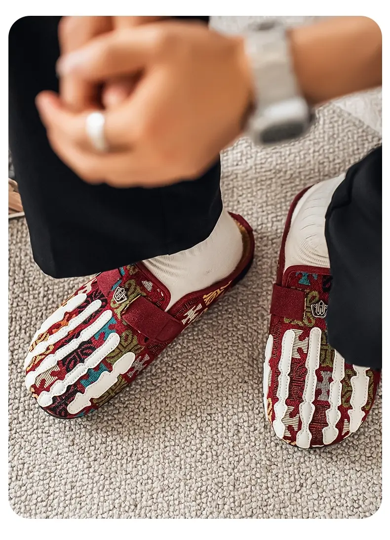 Men's Bohemian Print Mules, Mule Slides, Comfortable Slip-On Sandals, Adjustable Buckle, Soft Insole, Ideal for Daily Wear, Casual Footwear