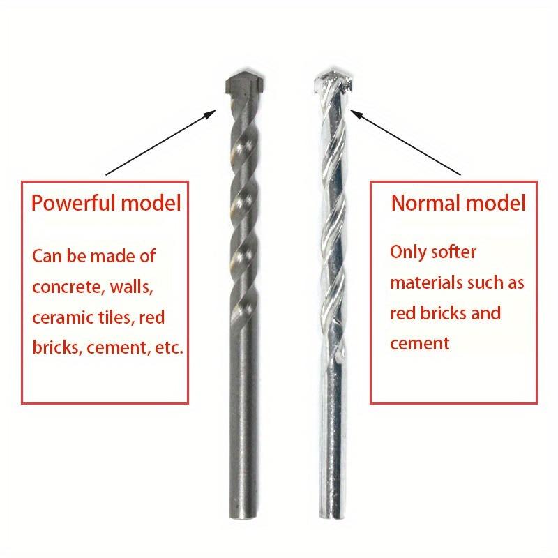 10pcs High Strength Building Spiral Drill Bit Set, Suitable for Concrete, Walls, Tiles, Bricks, Cement, Marble, Granite, Stone