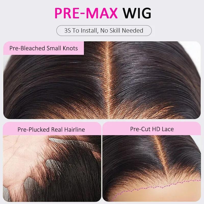 Recool Hair Deep Wave 100% Human Hair Wear Go Glueless 6×5 HD Lace Closure Wig Pre Bleached Knots 180% Density