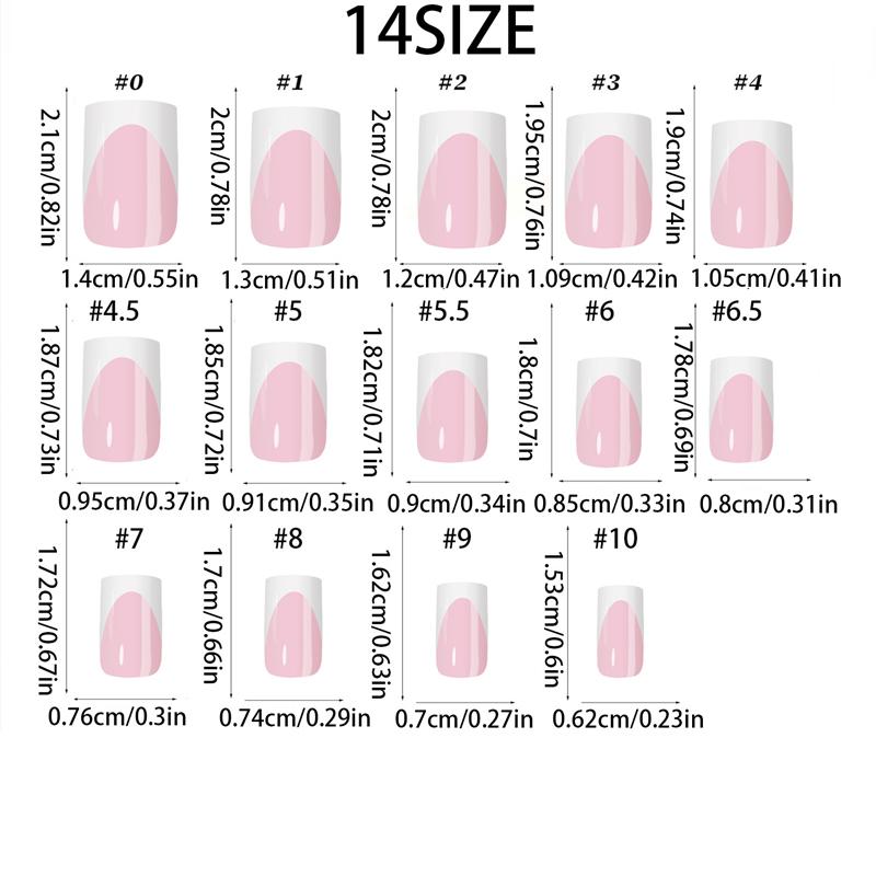 312Pcs Glossy Short Square White French Manicure Fake Nails Set For Hands & Feet,  Pink French Press On Nails,  Full Cover Detachable DIY Nail Art Decorations Suitable for Daily wear by women and French Tip Nails