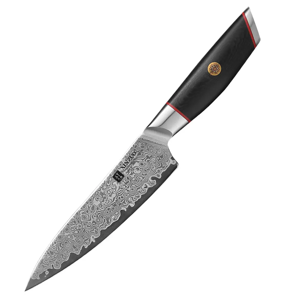 XINZUO Professional 5.3 Utility Knife, 67 Layers Damascus Steel Kitchen Knife, Hardness 60±2HRC, Carbon Fiber Pattern G10 Handle, Kitchen Cutlery for Home Use