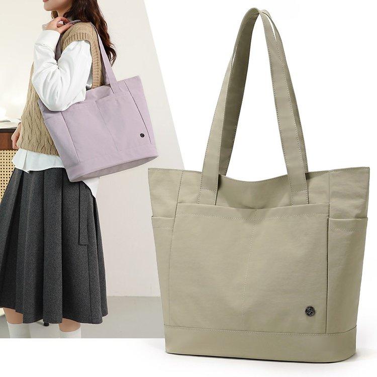 Minimalist Light Large Capacity Tote Bag, Waterproof Nylon Commuter Shoulder Bag, Multi-Pocket Laptop Backpack, Ultra-Lightweight