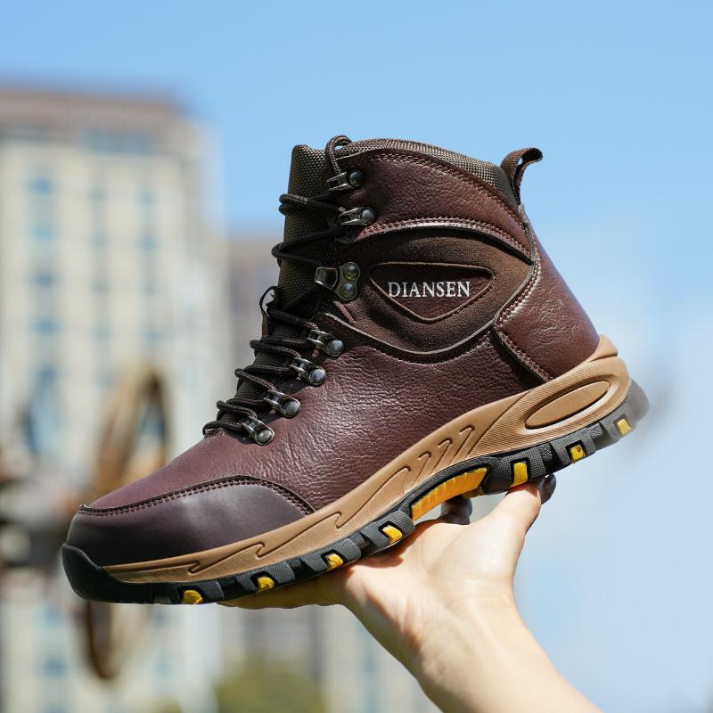 Waterproof Safety Boots Men Indestructible Steel Toe Work Boots Anti-smash Stab-resistant Safety Shoes Anti slip and wear-resistant Protective Boots Advanced color scheme Construction Work Shoes