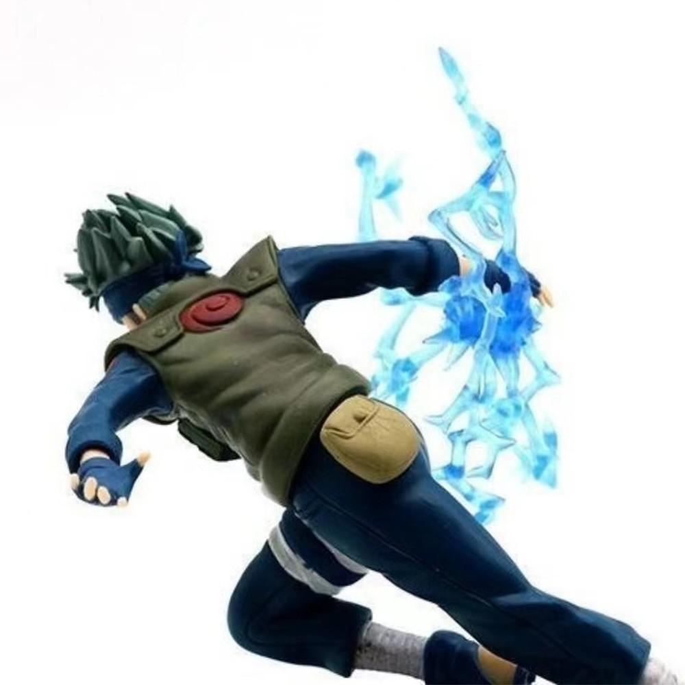 One Piece Naruto Kakashi Hatake Figure, Raikiri Lightning Effect Battle Form，Kakashi Collectible Statue, Copy Ninja Pose with Transparent Chidori Effects，Naruto Collectible for Fans & Display