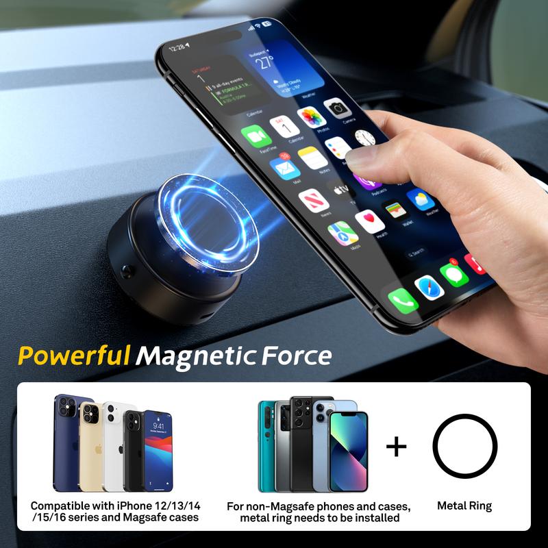 360° Rotatable Car Magnetic Phone Holder, Electric Suction Cup Vacuum Magnetic Phone Holder, Car Navigation Holder, for Windshield, Dashboard, Kitchen, Bedroom, Office, Gym, Mirror, Glass, Screens, Wall Tiles, Compatible with Magsafe iPhone & Android 360° Rotatable Car Magnetic Phone Holder, Electric Suction Cup Vacuum Magnetic Phone Holder, Car Navigation Holder, for Windshield, Dashboard, Kitchen, Bedroom, Office, Gym, Mirror, Glass, Screens, Wall Tiles, Compatible with Magsafe iPhone & Android