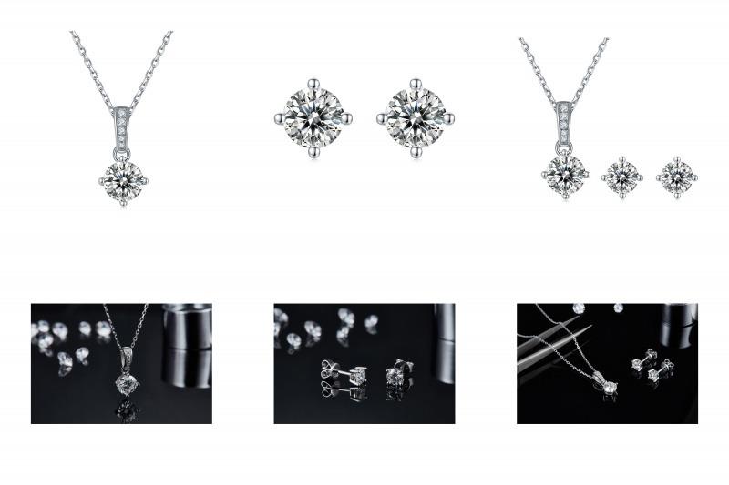 [Unisex Earrings] S925 Round Four-claw Synthetic Moissanite Earrings Unisex Gift unisex earring Pretty Studs