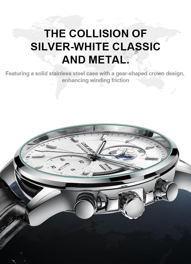Elegant Men's Watch: Globe Design, 30m Water Resistance, Luminous Dial, Calendar & Chronograph | Stylish for Day & Business | Classic Timepiece Elegant Men's Watch: Globe Design, 30m Water Resistance, Luminous Dial, Calendar & Chronograph | Stylish for Day & Business | Classic Timepiece