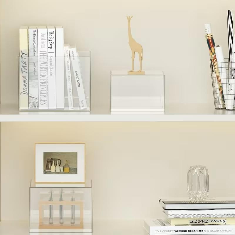 6-Piece Set 3-8 Inch White/Clear Acrylic Cube Display Bases, Display Risers, Buffet Stands, Home Decor Holders, Ideal for Showcasing Jewelry, Bags and Accessories, Organizing Items for Parties & Birthdays