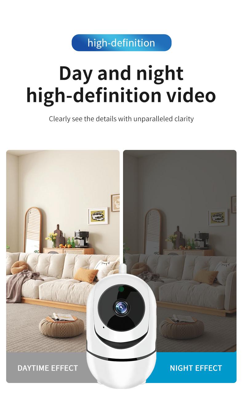 Smart HD Camera with Motion Detection & Two-Way Audio, High-Definition Quality, Remote View Adjustment, Home Security Surveillance System, Home Monitoring Camera
