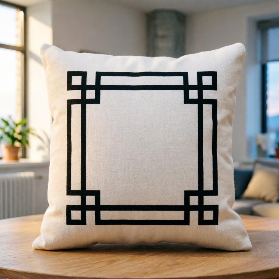 Modern Minimalist Geometric Pillow Cover, Border Cushion Case, Sofa Decoration Without Core, Stylish Home Accent
