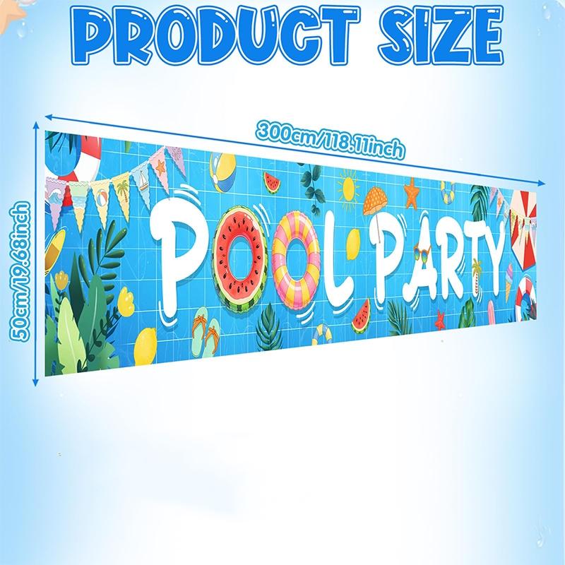 Pool Party Banner Decorations, Summer Pool Party Decorations, Outdoor Banners, Indoor and Outdoor Party and Birthday Pool Decorations