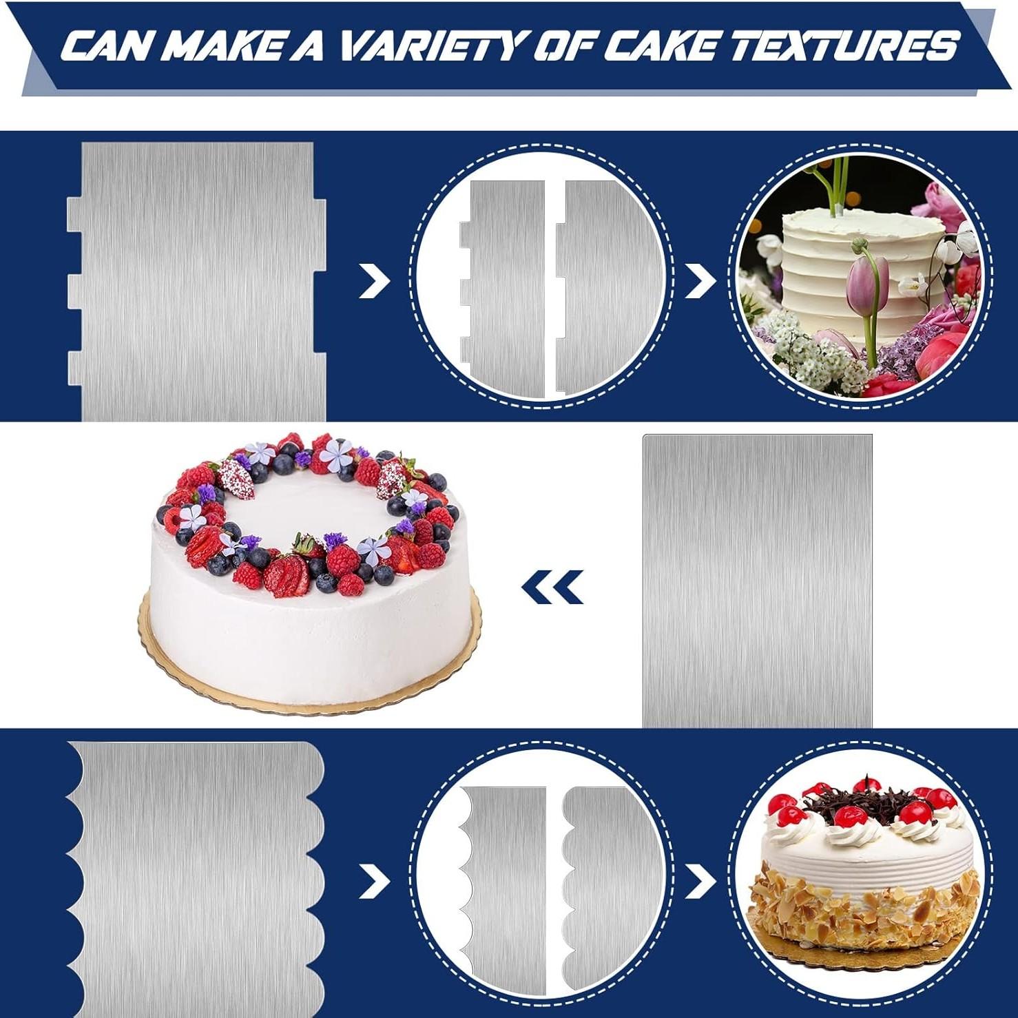 103 Piece Cake Decorating Tools Set, Stainless Steel Icing Spatula, 2 Piping Tips, 100 Pastry Bags, Smooth Edges for Large Patterns