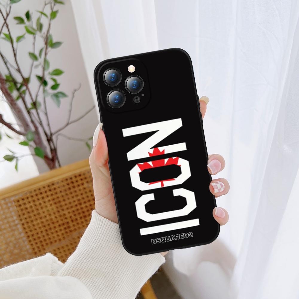 Red Maple Leaf DSQUARED2 Phone Case FOR IPhone 17 air 16 15 14 13 11 12 Pro 15 Plus 16 Pro MAX Samsung Galaxy S25 Ultra S24 S23 Black Covers