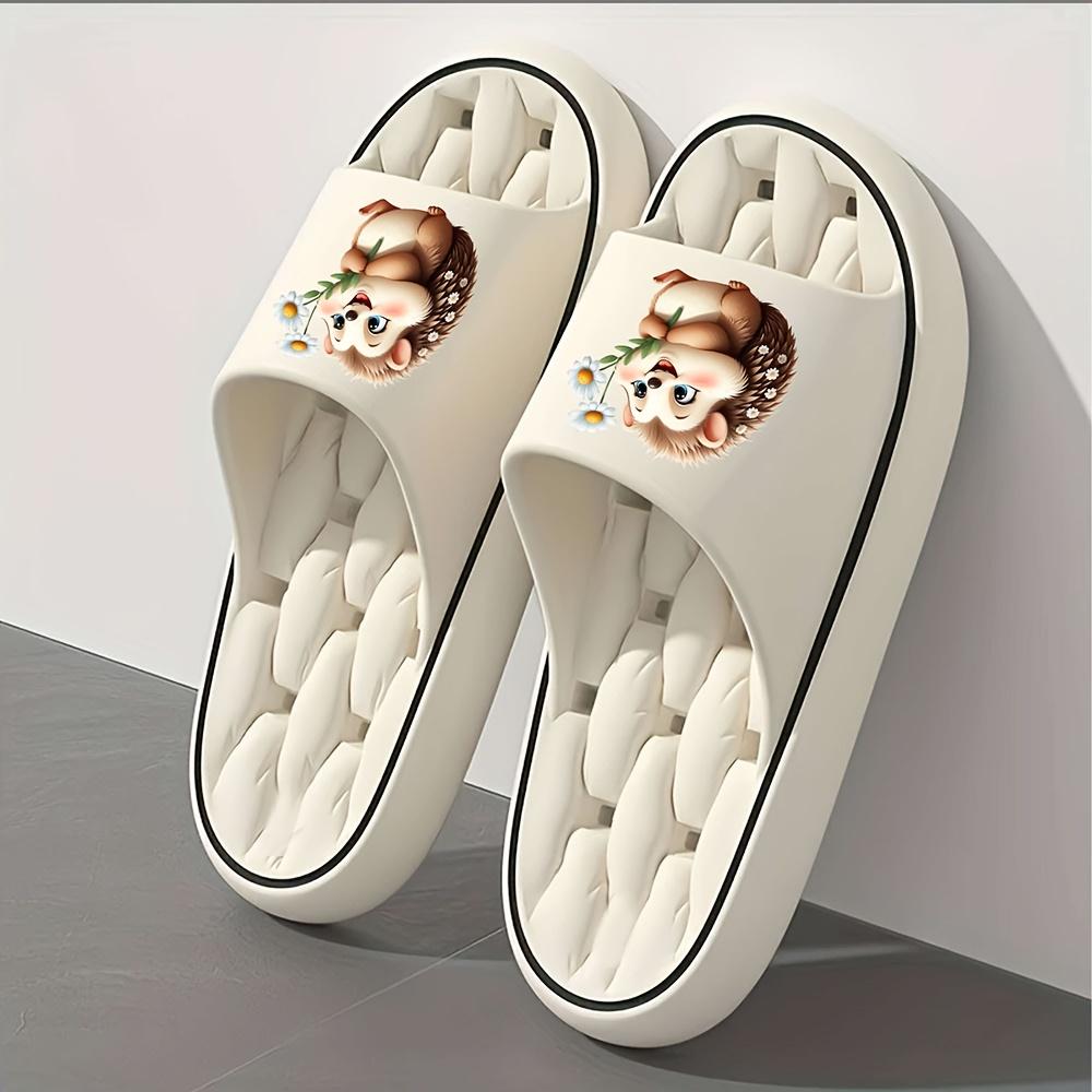 1pc Hedgehog Slippers - Slip- Indoor, Lightweight Flexible Sole & Cushioned EVA Foam, Cute Hedgehog, Easy Clean Casual Footwear Suitable for All Seasons, Ideal for Home Use & Gifts for, Women Shoes