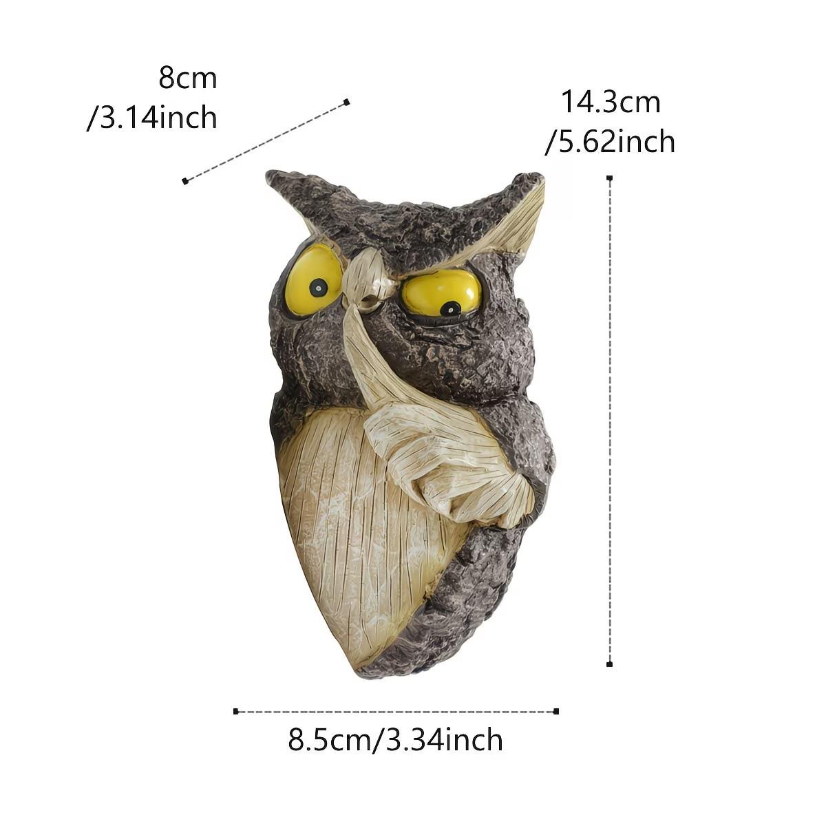 1pc Hide and Seek Owl Resin Craft, Spring Garden Big Tree Decoration, Owl Tree Hanging, Home Fun Owl Wall Hanging, Pure Handmade Craft