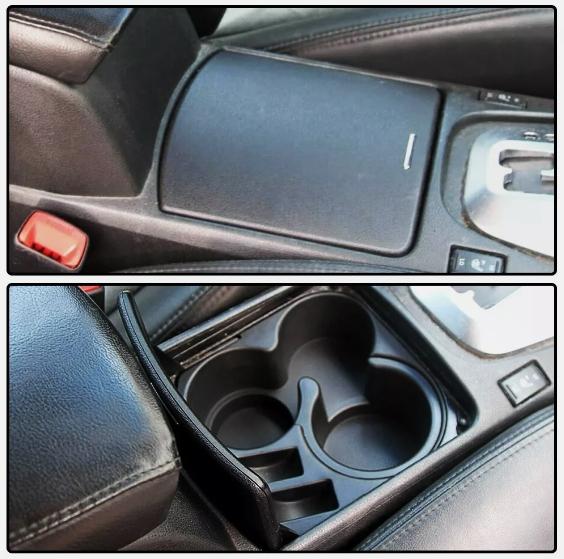 CROSSDESIGN Fit For 2007-12 Nissan Altima Black Center Console Cup Holder & Liner