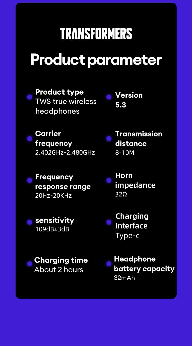 Transformers TF-T09 Open Ear Headphones Wireless Bluetooth 5.4, 60H Playtime Sport Earbuds Wireless with HD Mic Earhooks, Over Ear Headphones Waterproof for Running Fitness Workout