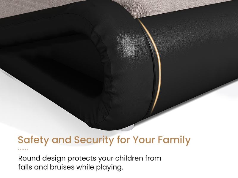 SHA CERLIN Deluxe LED Bed Frame with PU Leather Upholstered Adjustable Headboard,Modern Low Profile Sleigh Design,Heavy Duty Wood Slat Support,No Box Spring Needed,Full/Queen/King Size#ChristmasGifts#TikTokShopBlackFriday