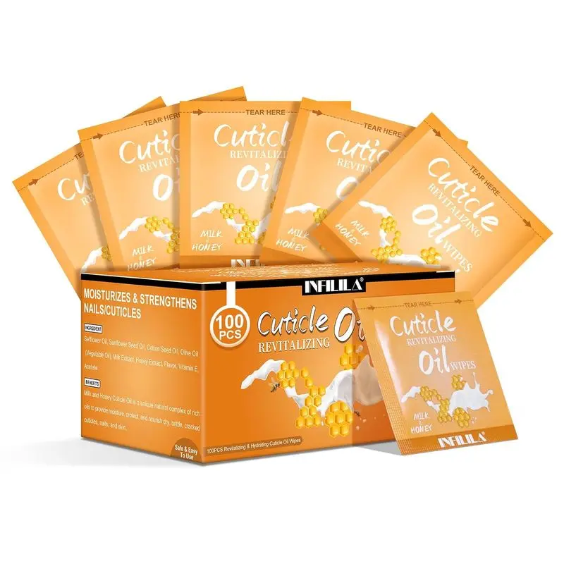 100PCS Cuticle Oil for Nails,Mini Cuticle Oil Bulk for Travel |   Natural Formula with Milk & Honey,Moisturizes,Hydrating Nails & Cuticle Care,Strengthens,Repairs Damaged Nails & Dry Cuticles