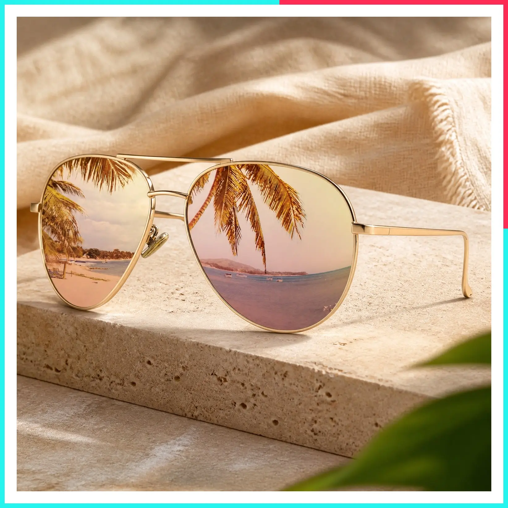 Oversized Aviator Sunglasses for Women, Mirrored Polarized Lenses, One-Piece Temple Design, Lightweight Metal Frame, Timeless Style, UV400 Protection, Ideal for Daily Wear, Beach & Travel