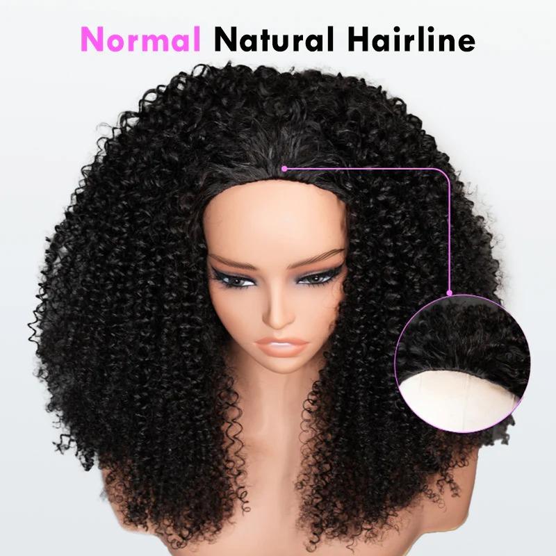 [ 3 In 1 Half Wig ] Midulla Kinky Curly Half Wigs Human Hair Wear and Go Glueless Short Curly Human Hair Wigs Upgraded Drawstring Cap for Women Beginner Friendly #FallFreshness SpringStatements